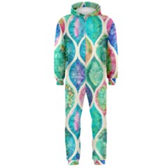 Rainbow Moroccan Mosaic  Hooded Jumpsuit (men)  by Brittlevirginclothing