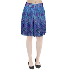 Blue Bird Feather Pleated Skirt by Brittlevirginclothing