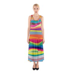 Melting Paint Sleeveless Maxi Dress by Brittlevirginclothing