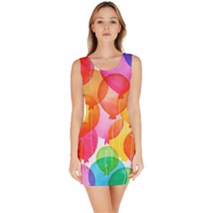 Rainbow Balloon Sleeveless Bodycon Dress by Brittlevirginclothing