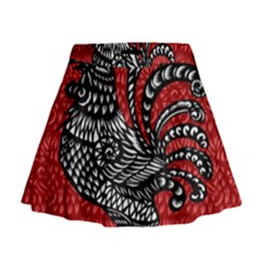 Year Of The Rooster Mini Flare Skirt by Valentinaart