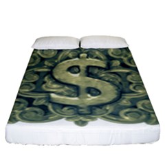 Money Symbol Ornament Fitted Sheet (king Size) by dflcprints