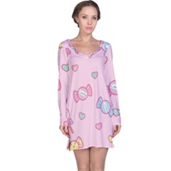 Cute Candy Long Sleeve Nightdress by Brittlevirginclothing