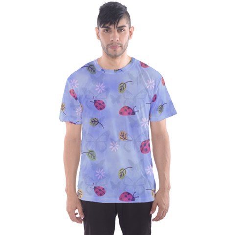 Ladybug Blue Nature Men s Sport Mesh Tee by Nexatart