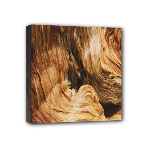 Brown Beige Abstract Painting Mini Canvas 4  X 4  by Nexatart