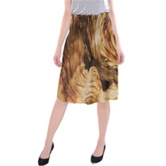 Brown Beige Abstract Painting Midi Beach Skirt by Nexatart