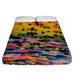 Car Painting Modern Art Fitted Sheet (california King Size) by Nexatart