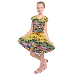 Car Painting Modern Art Kids  Short Sleeve Dress by Nexatart