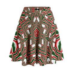 Christmas Kaleidoscope High Waist Skirt by Nexatart