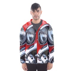 Classic Car Red Automobiles Hooded Wind Breaker (men) by Nexatart