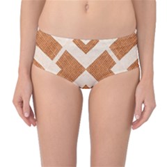 Fabric Textile Tan Beige Geometric Mid-waist Bikini Bottoms by Nexatart