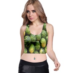 Food Summer Pattern Green Watermelon Racer Back Crop Top by Nexatart