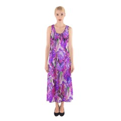 Flowers Abstract Digital Art Sleeveless Maxi Dress by Nexatart