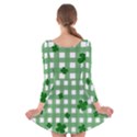 Clover pattern Long Sleeve Velvet Skater Dress View2