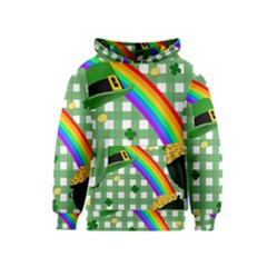 St  Patrick s Day Rainbow Kids  Pullover Hoodie by Valentinaart