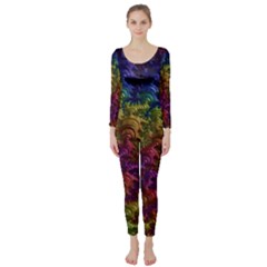 Fractal Art Design Colorful Long Sleeve Catsuit by Nexatart