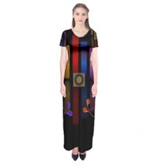 Energy Of The Sound Short Sleeve Maxi Dress by Valentinaart