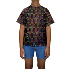 Kaleidoscope Pattern Abstract Art Kids  Short Sleeve Swimwear by Nexatart