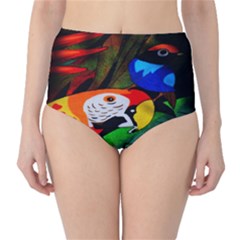 Papgei Red Bird Animal World Towel High-waist Bikini Bottoms by Nexatart