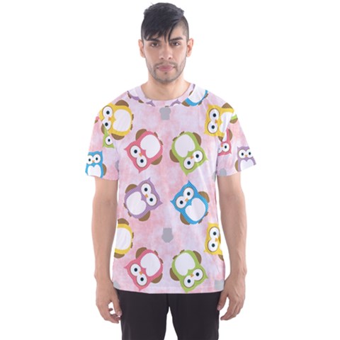 Owl Bird Cute Pattern Men s Sport Mesh Tee by Nexatart