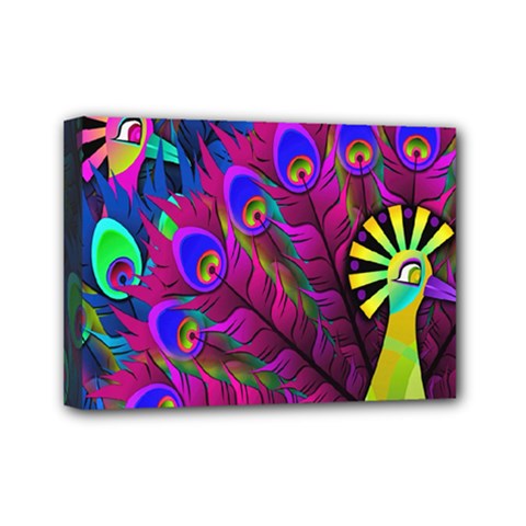 Peacock Abstract Digital Art Mini Canvas 7  X 5  by Nexatart