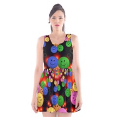 Smiley Laugh Funny Cheerful Scoop Neck Skater Dress by Nexatart