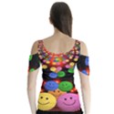 Smiley Laugh Funny Cheerful Butterfly Sleeve Cutout Tee  View2