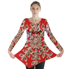 Snowflake Jeweled Long Sleeve Tunic  by Nexatart