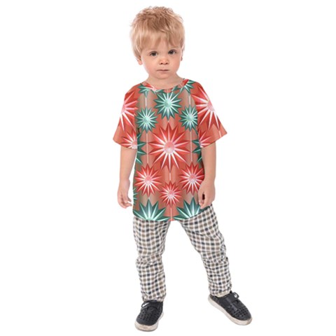 Star Pattern  Kids  Raglan Tee by Nexatart