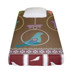 Isolated Wallpaper Bird Sweet Fowl Fitted Sheet (single Size) by Amaryn4rt