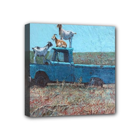 Goats On A Pickup Truck Mini Canvas 4  X 4  by digitaldivadesigns