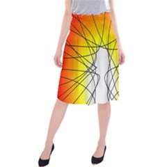 Spirituality Man Origin Lines Midi Beach Skirt by Amaryn4rt