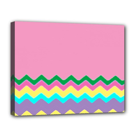 Easter Chevron Pattern Stripes Canvas 14  X 11  by Amaryn4rt