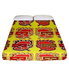 Funny Faces Fitted Sheet (queen Size) by Amaryn4rt