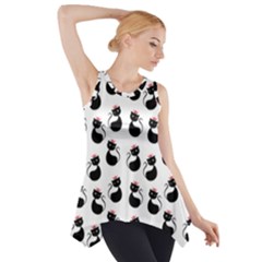 Cat Seamless Animal Pattern Side Drop Tank Tunic by Amaryn4rt