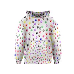 Paw Prints Background Kids  Pullover Hoodie by Amaryn4rt