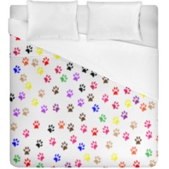 Paw Prints Background Duvet Cover (king Size) by Amaryn4rt