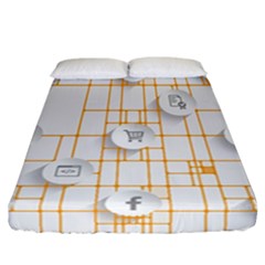 Icon Media Social Network Fitted Sheet (california King Size) by Amaryn4rt