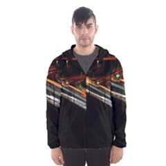 Highway Night Lighthouse Car Fast Hooded Wind Breaker (men) by Amaryn4rt