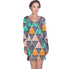 Abstract Geometric Triangle Shape Long Sleeve Nightdress by Amaryn4rt