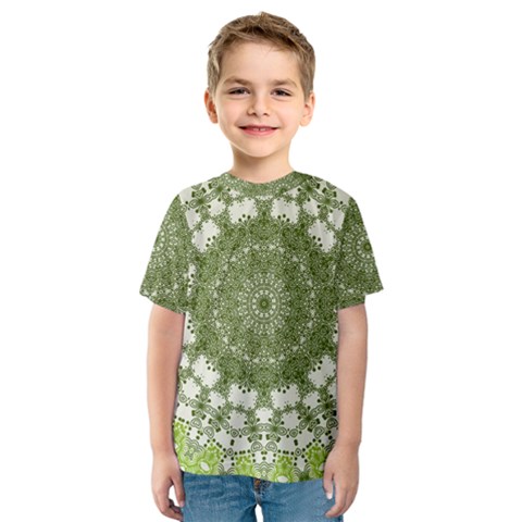 Mandala Center Strength Motivation Kids  Sport Mesh Tee by Amaryn4rt