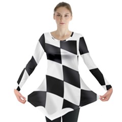 Flag Chess Corse Race Auto Road Long Sleeve Tunic  by Amaryn4rt