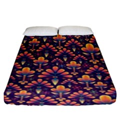 Abstract Background Floral Pattern Fitted Sheet (king Size) by Amaryn4rt