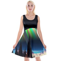 Planets In Space Stars Reversible Velvet Sleeveless Dress by Amaryn4rt