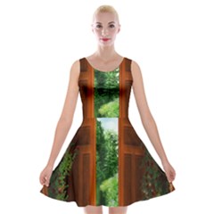 Beautiful World Entry Door Fantasy Velvet Skater Dress by Amaryn4rt