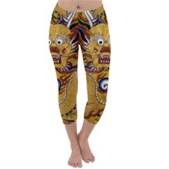 Chinese Dragon Pattern Capri Winter Leggings  by Amaryn4rt