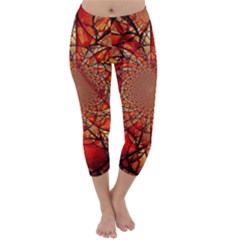 Dreamcatcher Stained Glass Capri Winter Leggings  by Amaryn4rt