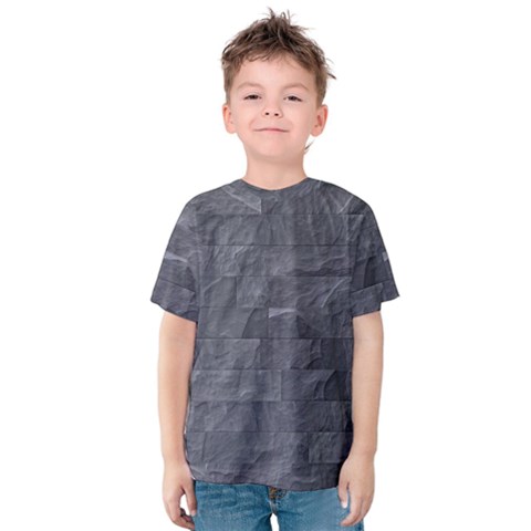 Excellent Seamless Slate Stone Floor Texture Kids  Cotton Tee by Amaryn4rt