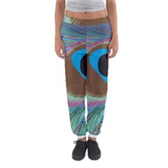 Peacock Feather Lines Background Women s Jogger Sweatpants by Simbadda