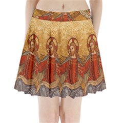 Gold Jesus Pleated Mini Skirt by boho